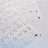Gold/Silver Dainty Butterfly And Flower Stickers, Gold/Silver Chain Nail Stickers, Nail Decals, Aesthetic Nail Decals, DIY Nails